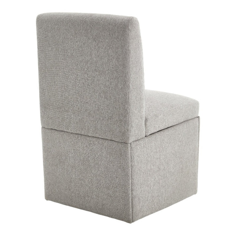 COOLMORE 360 Degree Swivel Upholstered Dining Chairs Set of 2 Swivel Dining Room Chairs Kitchen Chairs Casters & Storage Comfy Modern Rolling Chair for Living Room Fabric Armless Chair-海智集-Default-