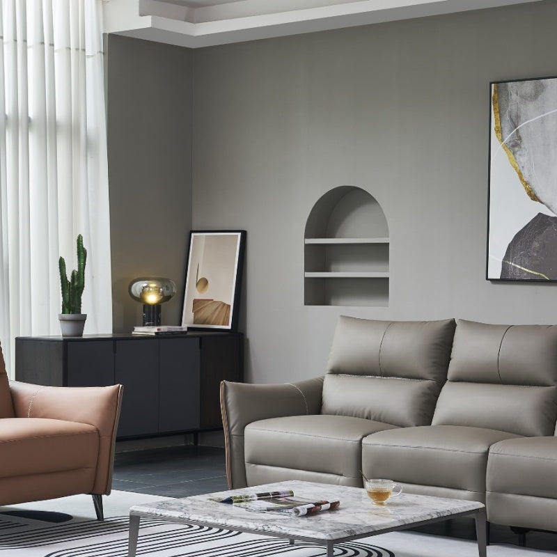 Luo LAN SeriesLeather Sofa, Italian Light Luxury Four-seater G37-海智集-