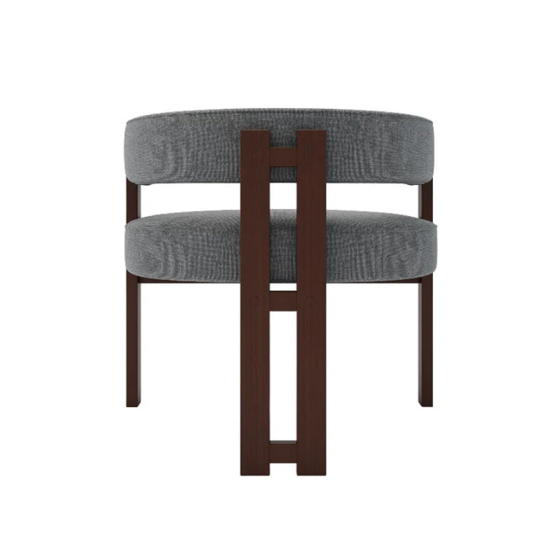 Modern Accent Chair Teddy Upholstered Armchair with Open Back 3 Legs Barrel Dining Chair Comfy Side Chair Set of 2 Gray-海智集-Default-