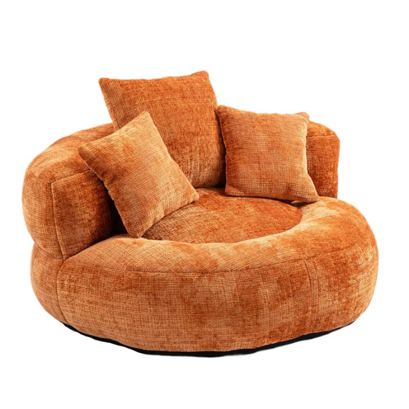 Lazy Sofa Durable Comfort Lounger High Back Bean Bag Chair for Adults and Kids, Indoor & Outdoor, Orange Chenille-海智集-Default-