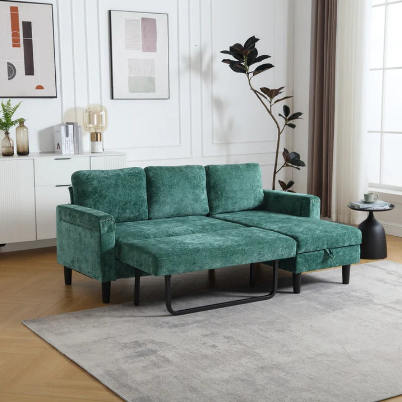 UNITED Sectional Sofa Reversible Sectional Sleeper Sectional Sofa with Storage Chaise-海智集-Default-