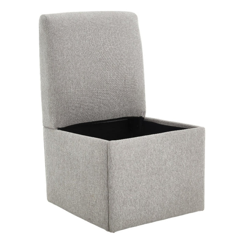 COOLMORE 360 Degree Swivel Upholstered Dining Chairs Set of 2 Swivel Dining Room Chairs Kitchen Chairs Casters & Storage Comfy Modern Rolling Chair for Living Room Fabric Armless Chair-海智集-Default-