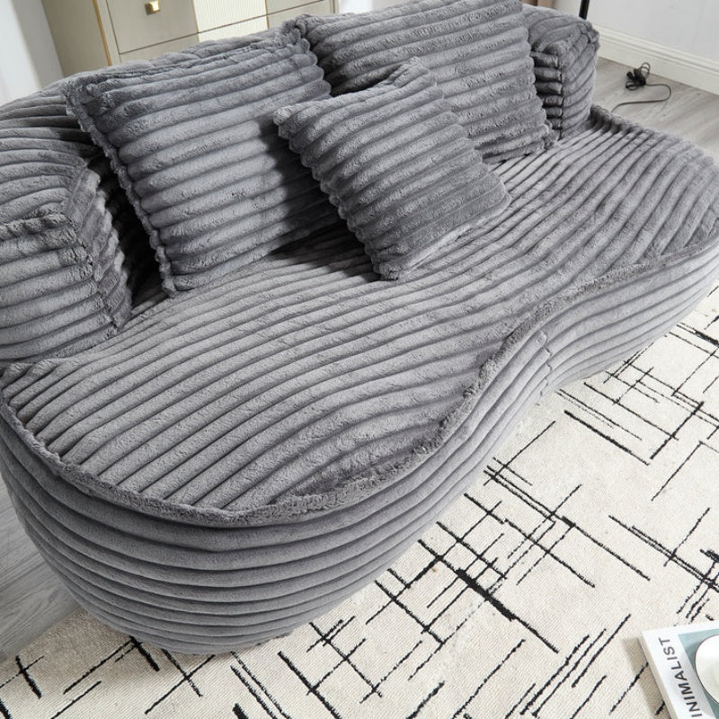 Bean Bag Sofa Lazy Sofa Durable Comfort Lounger High Back Bean Bag Chair Couch for Adults and Kids, Indoor & Outdoor, Dark Gray Corduroy-海智集-Default-