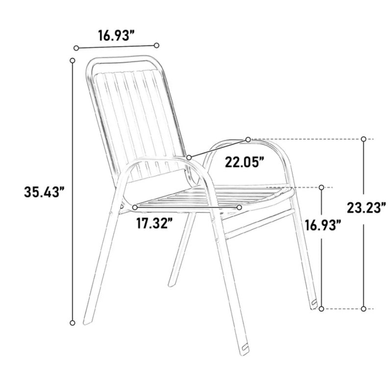 5-Piece Plastic chair and steel table Outdoor Dining Set, plastic Chairs and Table Set for Garden Patio, Black-海智集-Default-