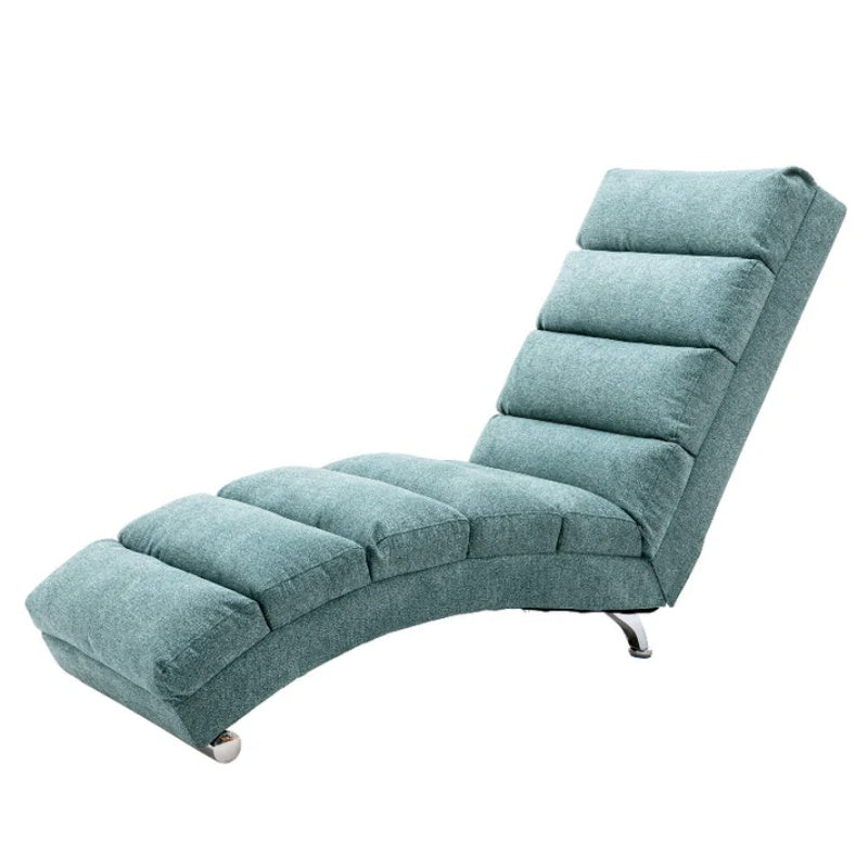 Ergonomic Electric Massage Chaise Lounge with Remote Control, Teal Linen Upholstery, 5 Modes for Relaxation-海智集-Default-