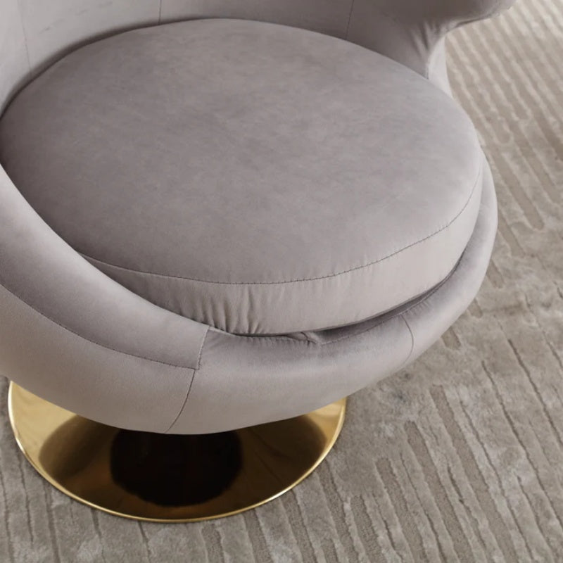 360 Degree Swivel Cuddle Barrel Accent Chairs, Round Armchairs with Wide Upholstered, Fluffy Fabric Chair for Living Room, Bedroom, Office, Waiting Rooms-海智集-Default-