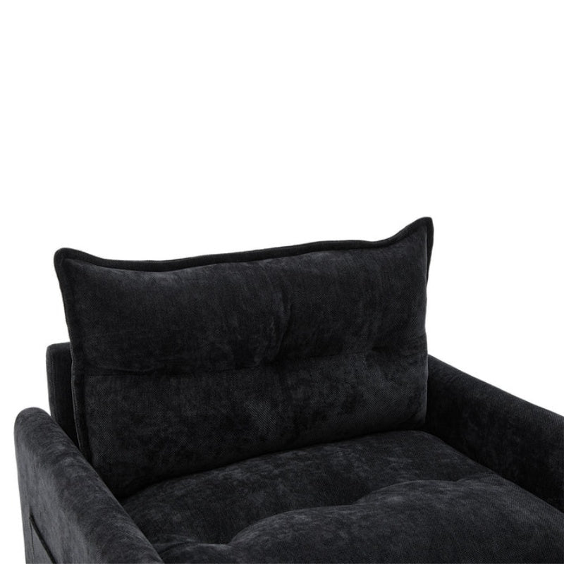 UNITED WE WIN Swivel Barrel Chair - Mid Century Modern Chair, Thick Padded Arm Chair with Solid Metal Base, Comfortable Single Sofa Chair, Swivel Accent Chair for Living Room Bedroom-海智集-Default-