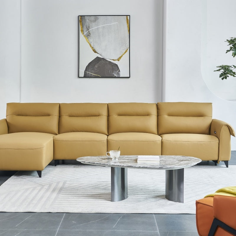The living room hotel sofa is made of genuine leather, which is light luxury and easy to clean-海智集-