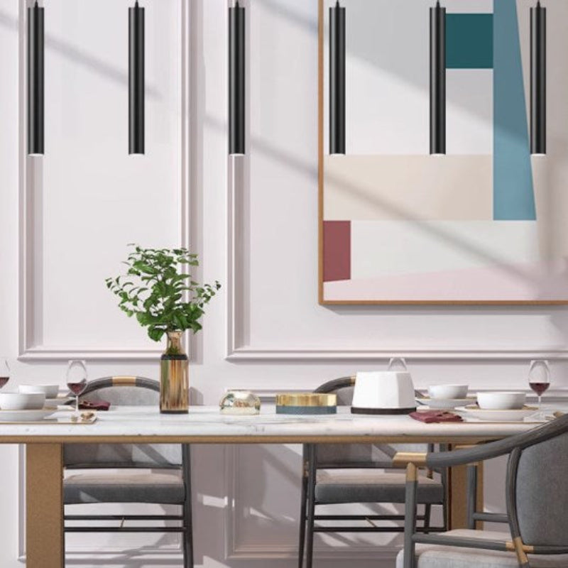 Exposed spotlights, restaurant bar atmosphere small pendant lamps, bedside hanging line lights, ceiling-mounted long cylindrical round downlights without openings-海智集-