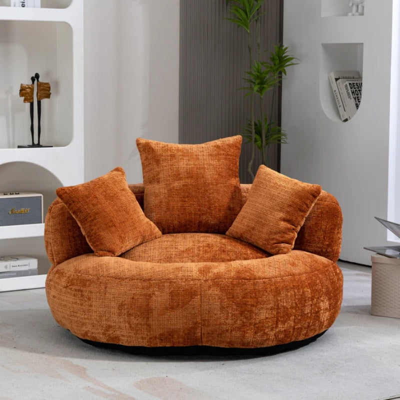 Lazy Sofa Durable Comfort Lounger High Back Bean Bag Chair for Adults and Kids, Indoor & Outdoor, Orange Chenille-海智集-Default-
