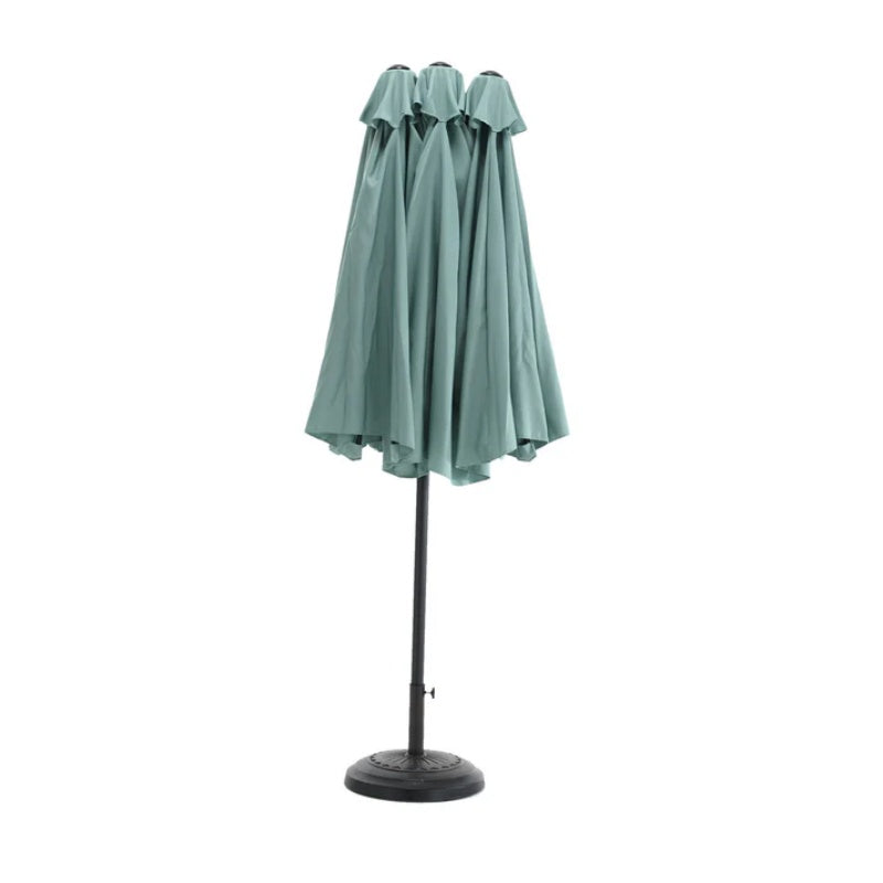 14.8 Ft Double Sided Outdoor Umbrella Rectangular Large with Crank ( Light green )(No Base)-海智集-Default-