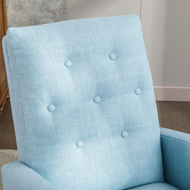 High Back Rocking Chair Nursery Chair .Comfortable Rocker Fabric Padded Seat .Modern High Back Armchair-海智集-Default-