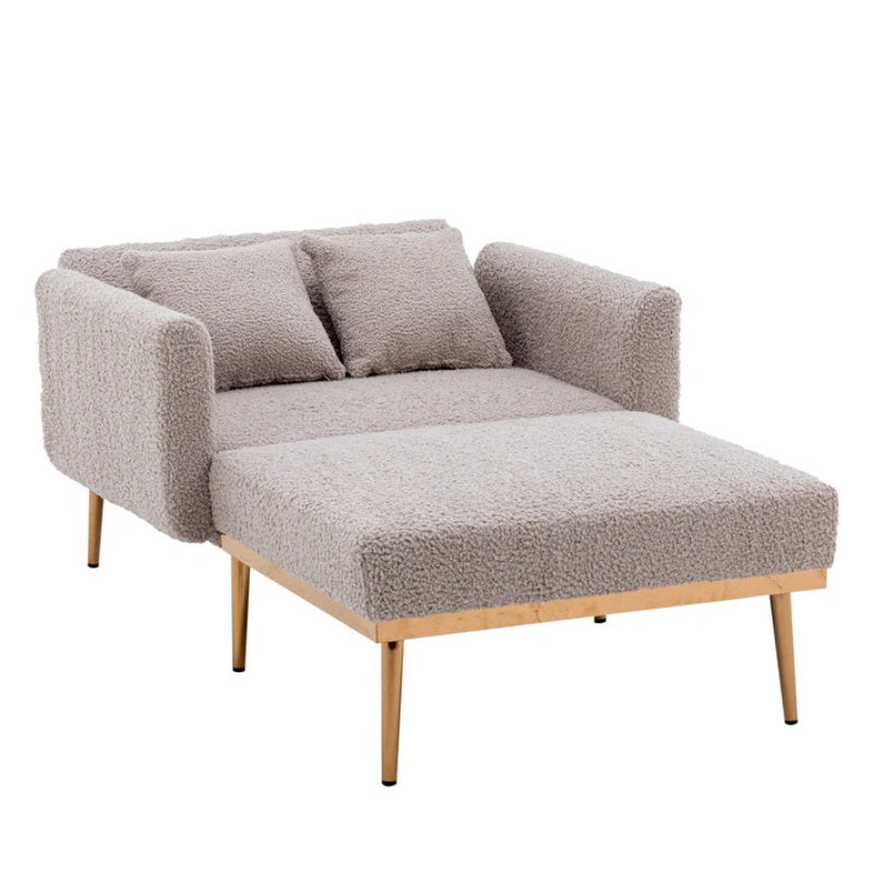 COOLMORE fashionable and classic style chaise lounge chair / accent chair for Living Room, bedroom (Grey Teddy)-海智集-Default-