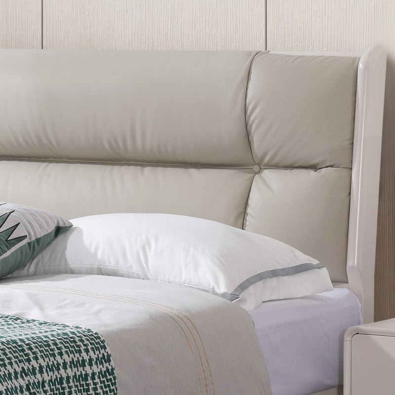 Karan Meishu Series latex leather bed, modern, simple and high-end solid wood soft package A50#-海智集-