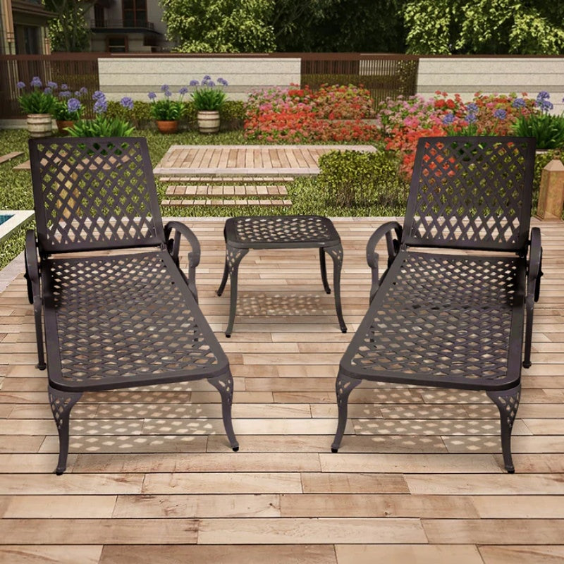 Aluminium Cast lounge chair 1pcs brown-海智集-Default-