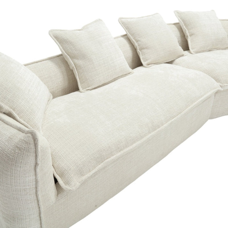 Modular Sectional Sofa, U-Shaped Couch with Sofa for five & Pillows, Modern Minimalist chenille Fabric Large Comfy Cloud Sofas, Living Room Furniture Sets-海智集-Default-