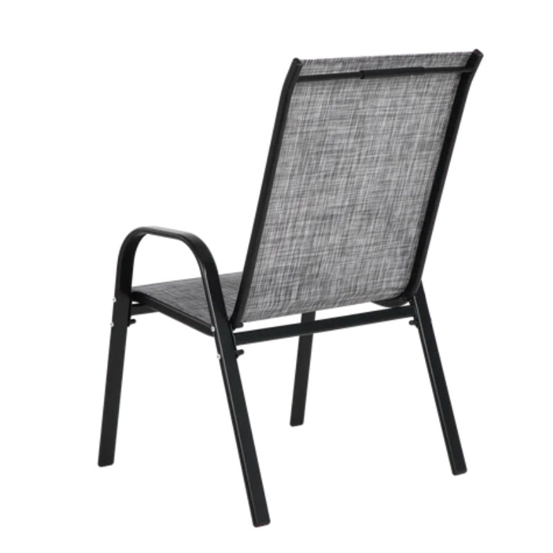 2 Piece Patio Chairs, Outdoor Camping Chairs with Breathable Textilene Fabric, Set of 2 Garden Chairs with Armrest High Backrest for Garden Patio Pool Beach Yard Space Saving ( Grey)-海智集-Default-