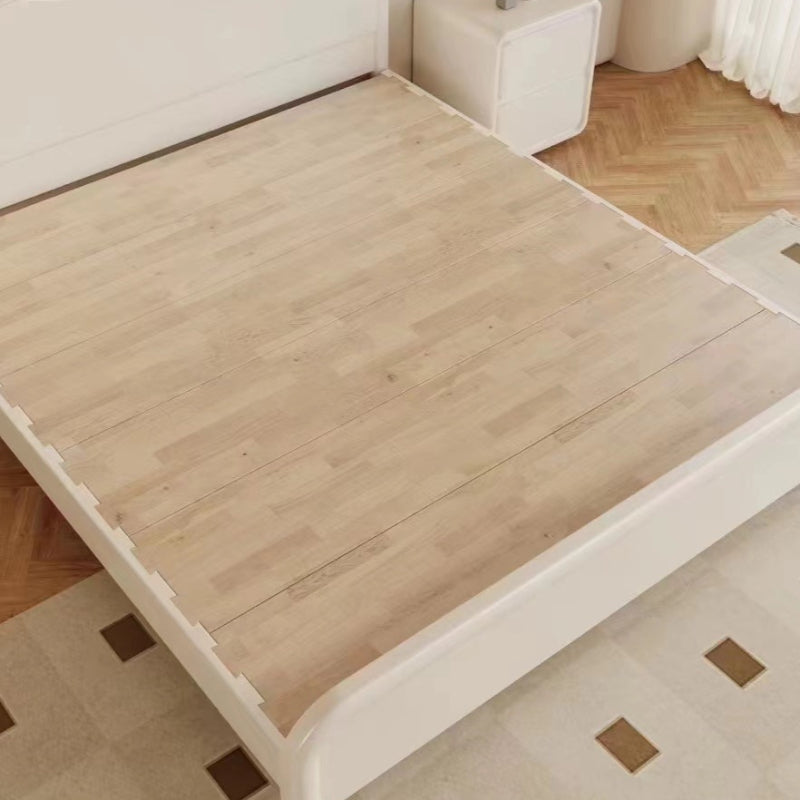 Yi Ran Ju Series Rubber Wood Log Style Cream Style Minimalist Style Solid Wood Bed 6606 (Including Oak Bed Board)-海智集-