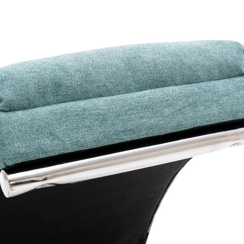 Ergonomic Electric Massage Chaise Lounge with Remote Control, Teal Linen Upholstery, 5 Modes for Relaxation-海智集-Default-
