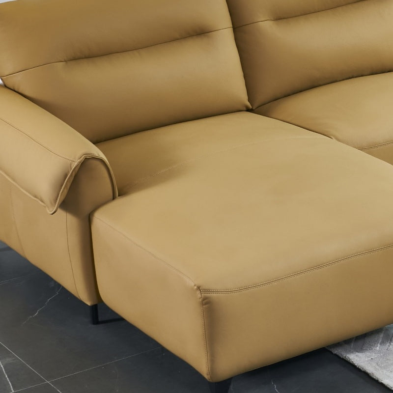 The living room hotel sofa is made of genuine leather, which is light luxury and easy to clean-海智集-