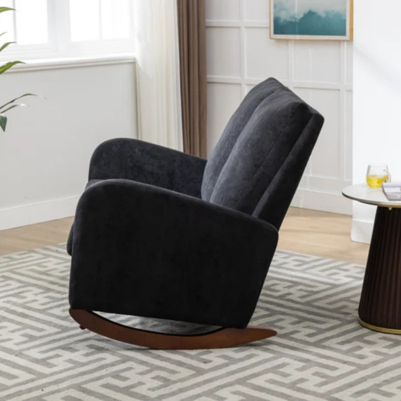 COOLMORE Rocking Chair Upholstered Mid Century Modern Rocker Oversized Wingback Armchair for Living Room-海智集-Default-