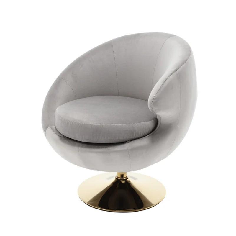 360 Degree Swivel Cuddle Barrel Accent Chairs, Round Armchairs with Wide Upholstered, Fluffy Fabric Chair for Living Room, Bedroom, Office, Waiting Rooms-海智集-Default-
