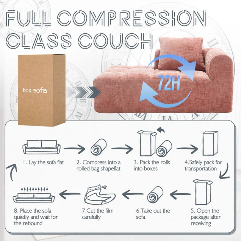 UNITED WE WIN Chenille Loveseat Sofa,Minimalist Modular Couches Sleeper for Living Room Bedroom Apartment Lounge-海智集-Default-