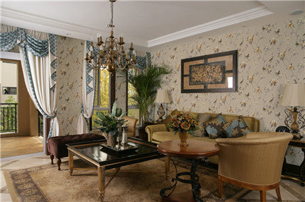 Spring Fragrance Wallpaper: Sketching an elegant picture of a European-style country bedroom-海智集-