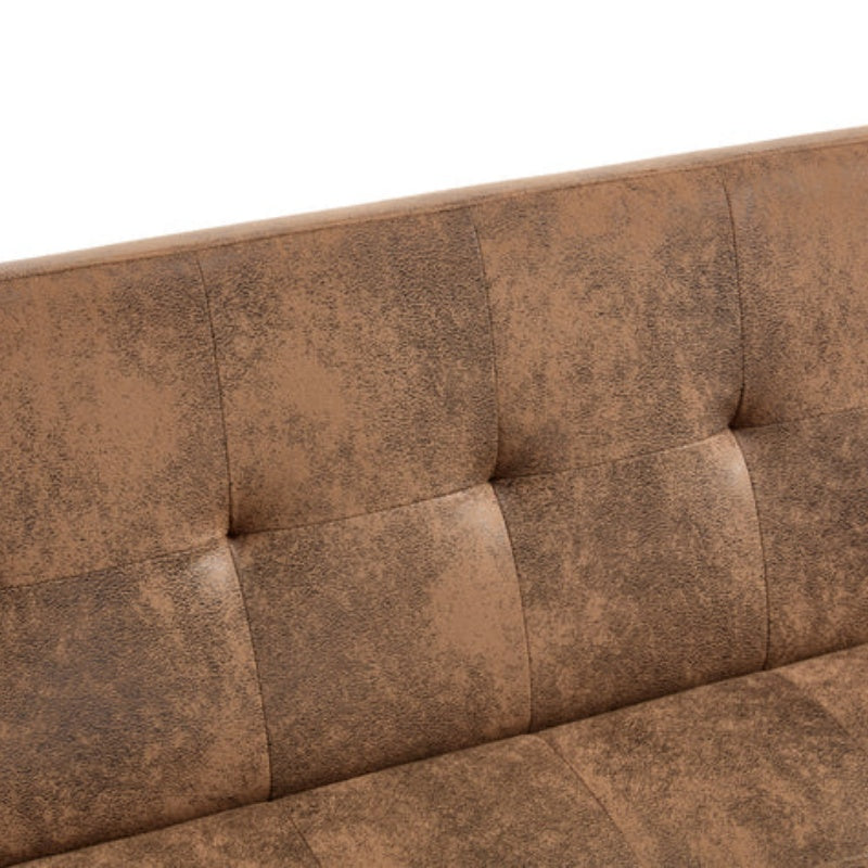 Foldable Fashion Sofa Bed High End Flannel Fabric Back Adjustable Sofa Recliner Futon, Modern Fashion Sofa with Charging Port, Suitable for Living Room Bedroom Office (Coffee color)-海智集-Default-