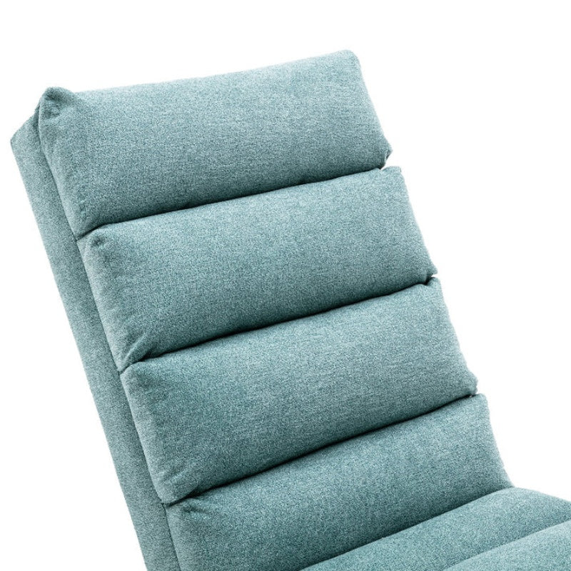 Ergonomic Electric Massage Chaise Lounge with Remote Control, Teal Linen Upholstery, 5 Modes for Relaxation-海智集-Default-