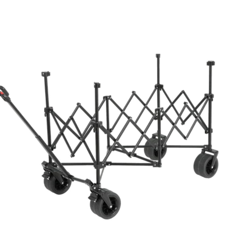 Beach Wagon,Collapsible Wagon 220lbs with Big Wheels Foldable Wagon Carts, Heavy Duty 300L Folding Utility Garden Cart with Big All-Terrain Beach Wheels & Drink Holders. Black-海智集-Default-