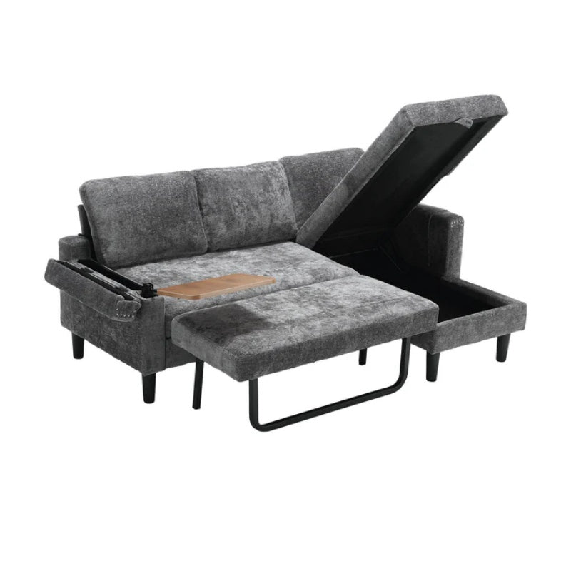UNITED Sectional Sofa Reversible Sectional Sleeper Sectional Sofa with Storage Chaise-海智集-Default-