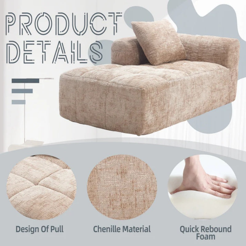 UNITED WE WIN Chenille Loveseat Sofa,Minimalist Modular Couches Sleeper for Living Room Bedroom Apartment Lounge-海智集-Default-