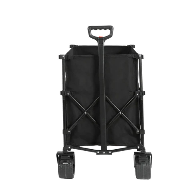 Beach Wagon,Collapsible Wagon 220lbs with Big Wheels Foldable Wagon Carts, Heavy Duty 300L Folding Utility Garden Cart with Big All-Terrain Beach Wheels & Drink Holders. Black-海智集-Default-