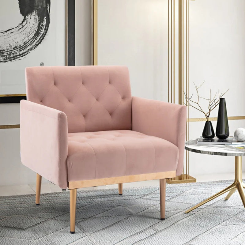 COOLMORE Accent Chair ,leisure single sofa with Rose Golden feet-海智集-Default-