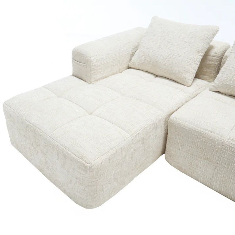 UNITED WE WIN 98.42-inch modular sectional sofa, modern modular L-shaped sofa with chaise longue, equipped with small side pockets and free of compression during installation.-海智集-Default-