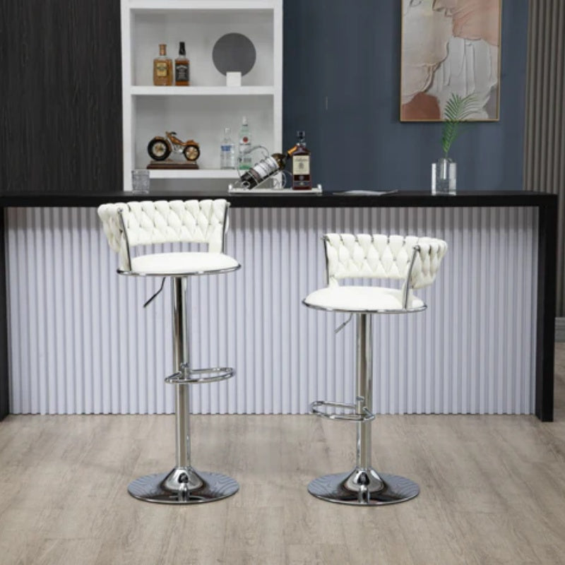 COOLMORE Swivel Bar Stools Set of 2 Adjustable Counter Height Chairs with Footrest for Kitchen, Dining Room 2PC/SET-海智集-Default-