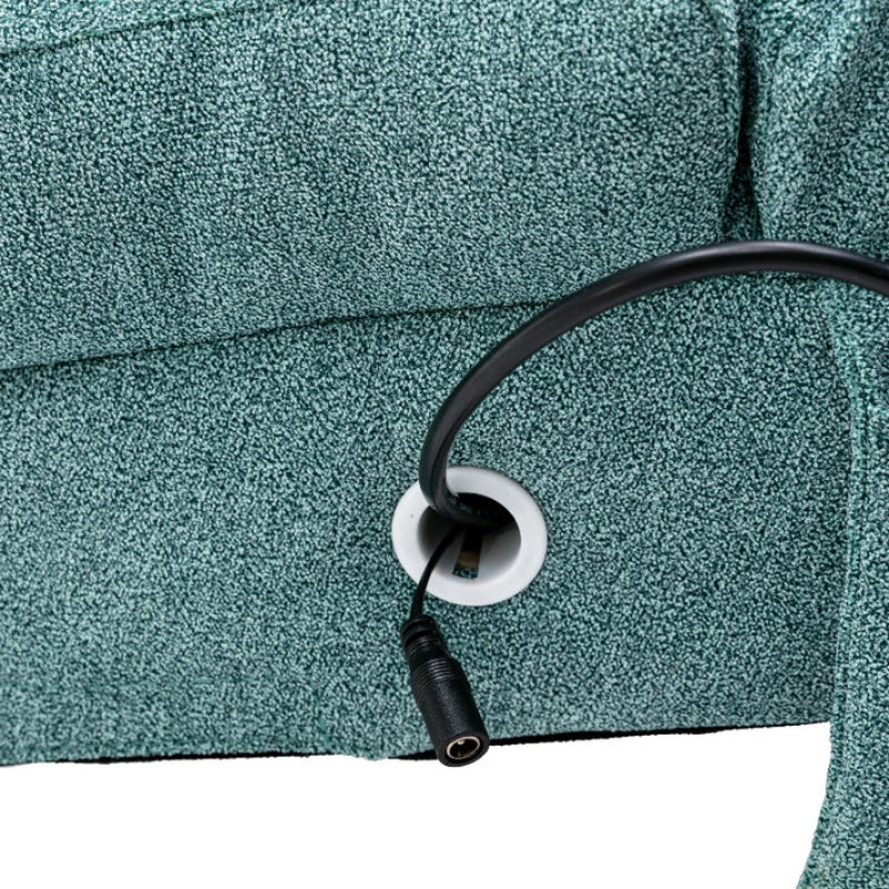 Ergonomic Electric Massage Chaise Lounge with Remote Control, Teal Linen Upholstery, 5 Modes for Relaxation-海智集-Default-
