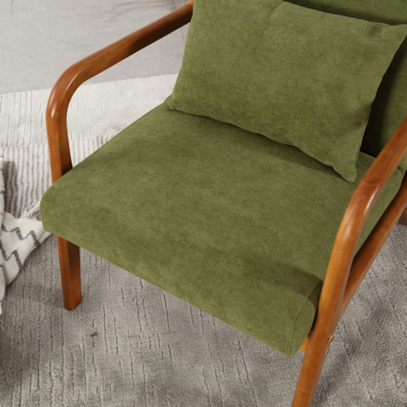 COOLMORE Modern Accent Chair, Solid Wood Padding Lounge Armchairs With One pillow for Living Room, Bedroom, Guest Room (Green)-海智集-Default-