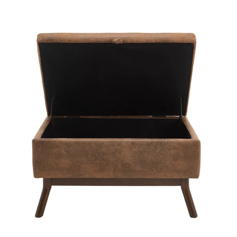 Mid-century modern square coffee table storage bench, assembled, suitable for living room, entryway and family room, used as a coffee table, stirrups, shoe bench-海智集-Default-