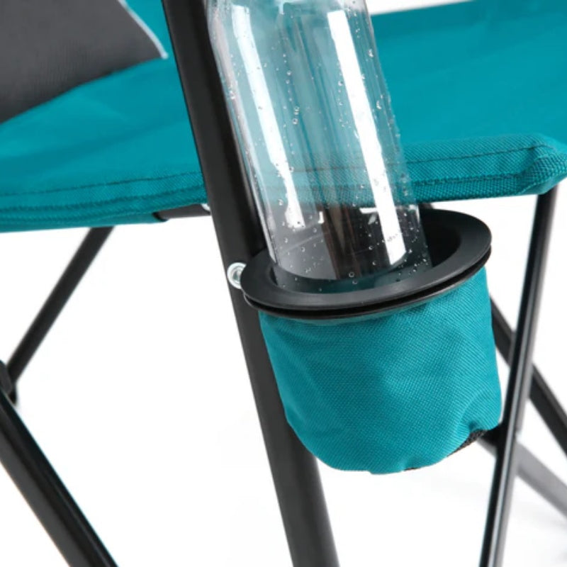 High Back Heavy Duty Lawn Chair Support 250LBS, Portable Collapsible Chair with Cup Holder -Blue-海智集-Default-