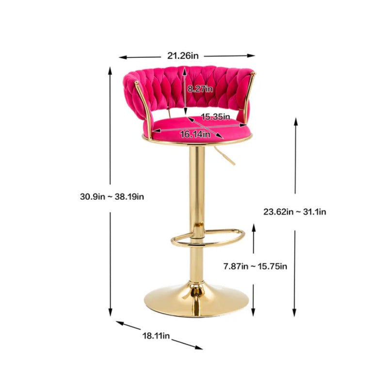 COOLMORE Swivel Bar Stools Set of 2 Adjustable Counter Height Chairs with Footrest for Kitchen, Dining Room 2PC/SET-海智集-Default-