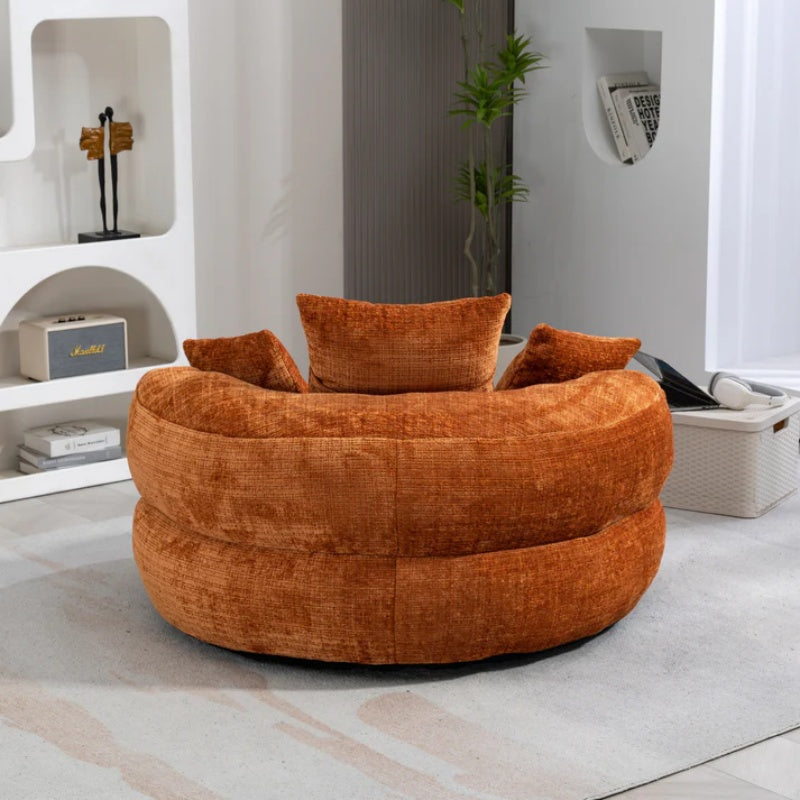 Lazy Sofa Durable Comfort Lounger High Back Bean Bag Chair for Adults and Kids, Indoor & Outdoor, Orange Chenille-海智集-Default-
