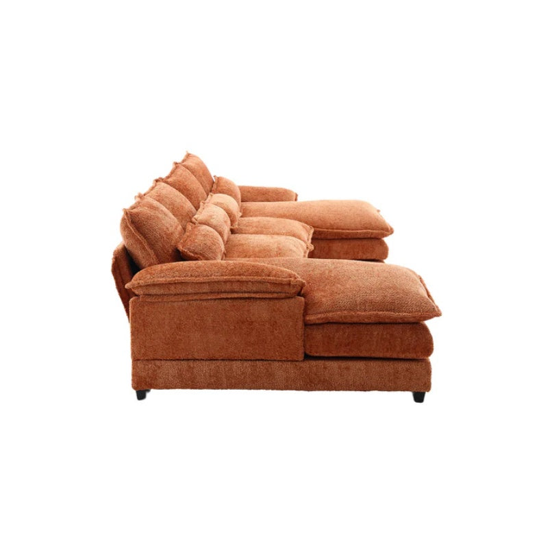 UNITED WE WIN Modern Large chenille Fabric U-Shape Sectional Sofa-海智集-Default-