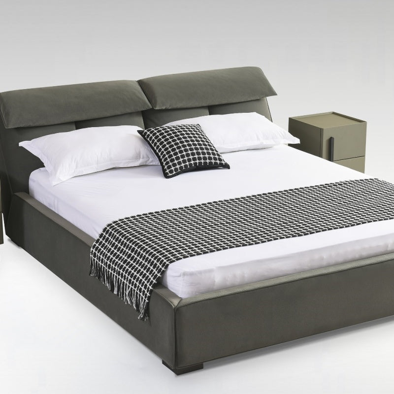 Capri Luxury Adjustable Bed - Italian Full-Grain Leather & Smart Sleep Settings-海智集-