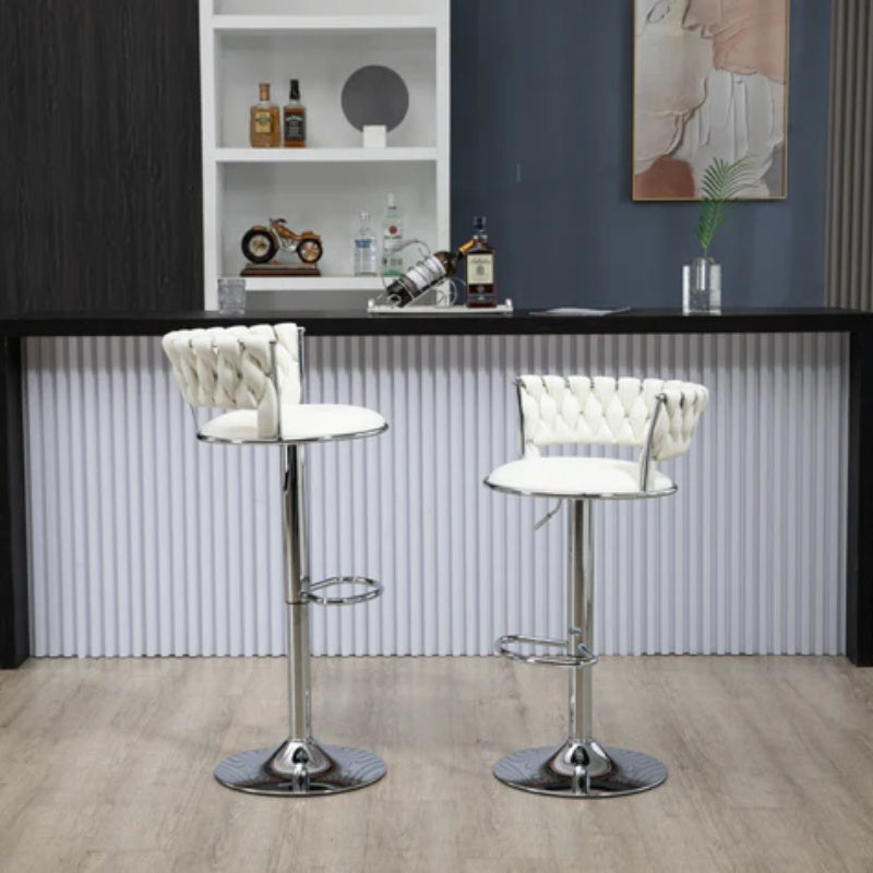 COOLMORE Swivel Bar Stools Set of 2 Adjustable Counter Height Chairs with Footrest for Kitchen, Dining Room 2PC/SET-海智集-Default-