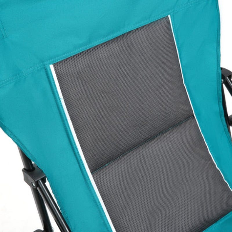 High Back Heavy Duty Lawn Chair Support 250LBS, Portable Collapsible Chair with Cup Holder -Blue-海智集-Default-
