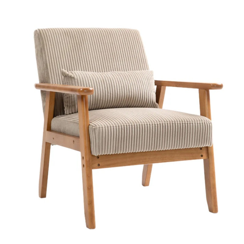 Leisure Chair with Solid Wood Armrest and Feet, Leisure chair, wood frame, velvet, solid rubber wood legs, Mid-Century Modern Accent chair, for Living Room Bedroom Studio chair,Two packs-海智集-Default-