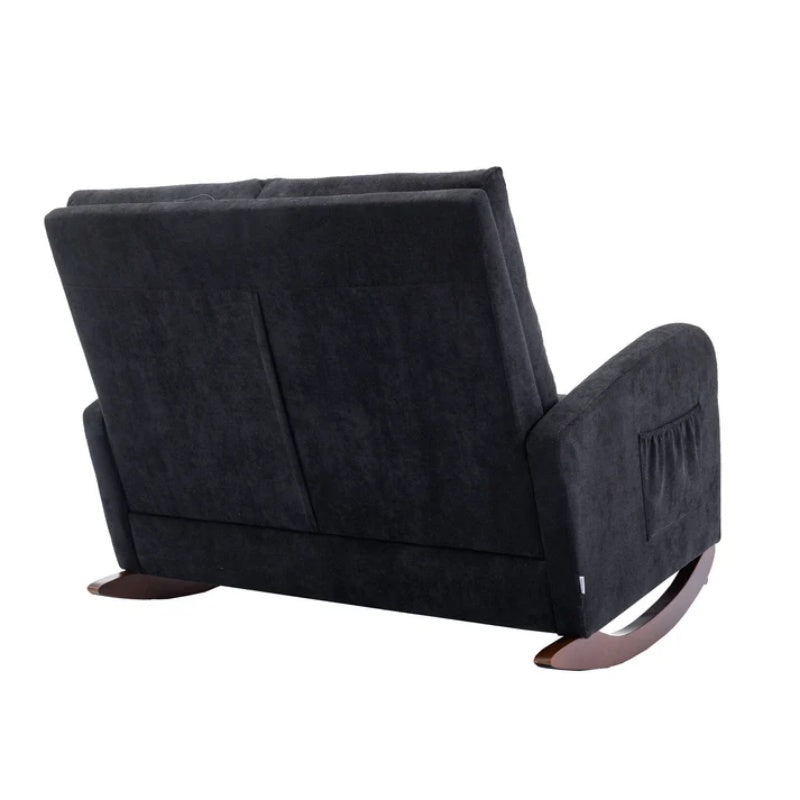 COOLMORE Rocking Chair Upholstered Mid Century Modern Rocker Oversized Wingback Armchair for Living Room-海智集-Default-