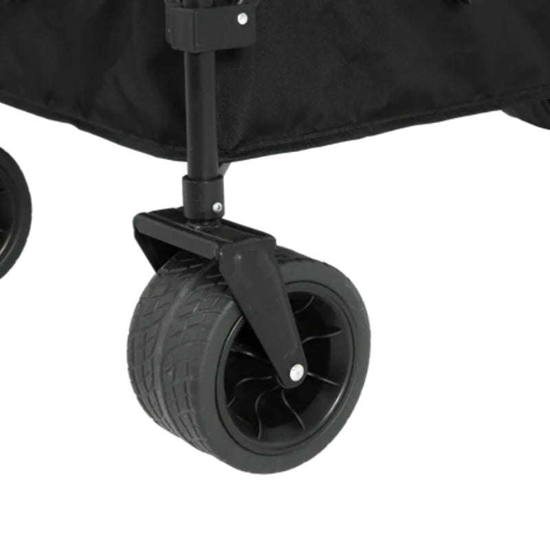 Beach Wagon,Collapsible Wagon 220lbs with Big Wheels Foldable Wagon Carts, Heavy Duty 300L Folding Utility Garden Cart with Big All-Terrain Beach Wheels & Drink Holders. Black-海智集-Default-